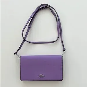 バッグ Coach Suede Accessory Pouch Bag Purple COACH Suede Accessory Pouch Bag Purple Women Authentic From